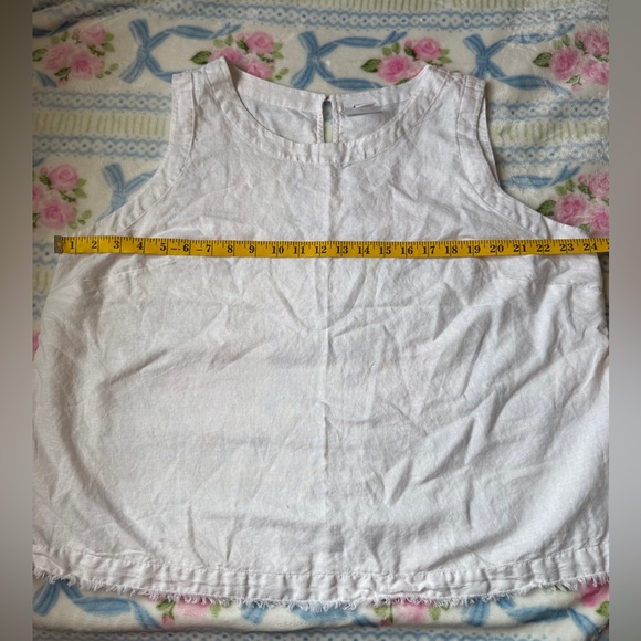 Liz Claiborne White linen Tank Top - Picture 2 of 6